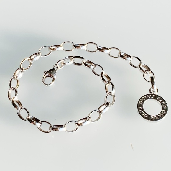 THOMAS SABO Charm Club Chain Link Bracelet Size 7.5 Sterling Silver Classic - Picture 1 of 10